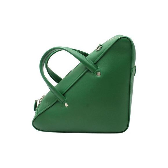 BALENCIAGA Triangle Duffle S Bag in Green Calfskin Leather - Picture 2 of 10